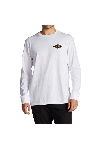BİLLABONG Bıllabong Billabong Crayon Wave Ls Ανδρικό λευκό μπλουζάκι Ανδρικό μπλουζάκι Abyzt01719