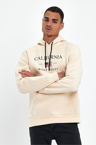 Superlife Süperlife Men's Comfortable Fit Fleece Lined 3-Thread American Printed Sweatshirt Spr24Sw01