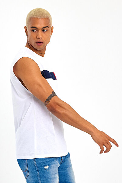 Superlife Superlife Men's Crew Neck Regular Fit Garnished T-Shirt Spr23At346