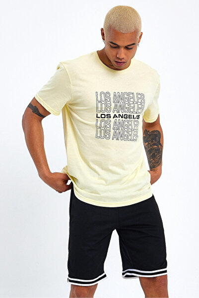 Superlife Ανδρικό μπλουζάκι με λαιμόκοψη Superlife με στάμπα SPR23ts305