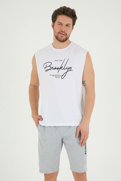 Superlife Ανδρικό μπλουζάκι με στάμπα Brooklyn με κανονική εφαρμογή Superlife Spr22ts115