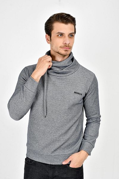 Superlife Σάλι γιακά Μακρύ μανίκι Slim Fit Slim Ανδρικό εμπριμέ φούτερ Spr 2019k41