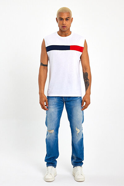 Superlife Superlife Men's Crew Neck Regular Fit Garnished T-Shirt Spr23At346