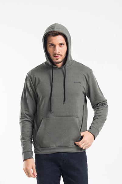 Superlife Ανδρικό φούτερ με κουκούλα Superlife με μακρυμάνικο εμπριμέ στενή εφαρμογή, λεπτή εφαρμογή Spr 2019k61