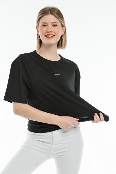 Superlife Women's Crew Neck Oversize Fit Brookyln Printed T-Shirt Spr21yk27