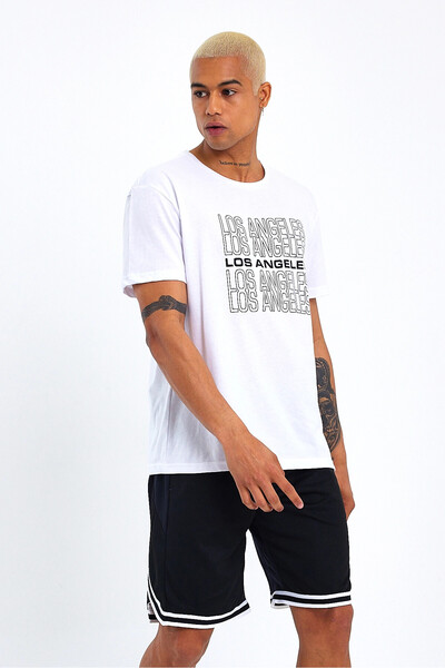 Superlife Ανδρικό μπλουζάκι με λαιμόκοψη Superlife με στάμπα SPR23ts305