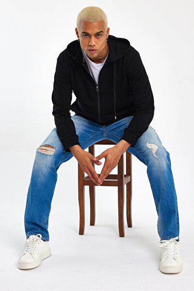 Superlife Ανδρική κουκούλα Superlife με κανονική εφαρμογή και λεπτή ζακέτα Spr 20k62