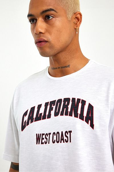 Superlife Ανδρικό T-shirt με λαιμόκοψη με λεπτή εφαρμογή California με στάμπα Spr21y22