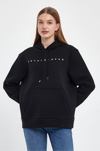Superlife Women's Hooded Comfortable In-mold Fleece 3 thread Feture Printed SweatShirt spr24swK14