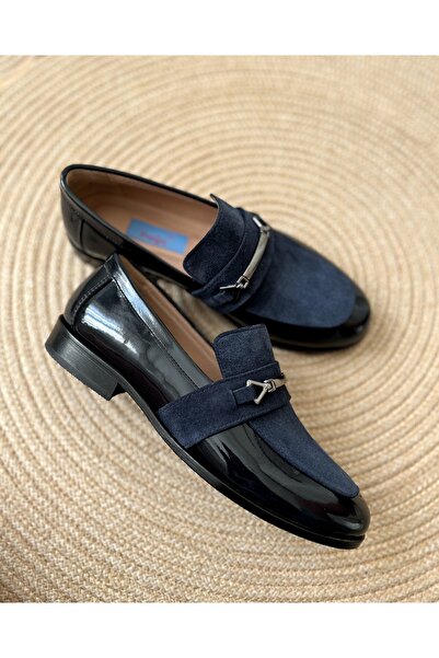 Diseno Huella Noche - Lacivert Loafer Ayakkabı