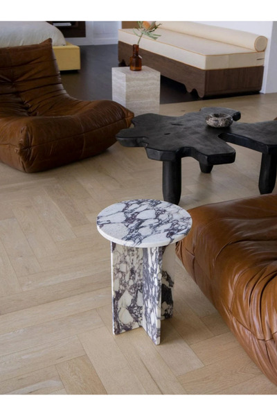 MKM TRAVERTEN DOKİ MERMER YAN SEHPA , MASA , ORTA SEHPA , ZİGON