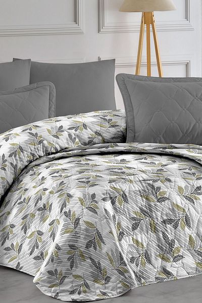 EVA Double Patterned Bed and Sofa Cover - 195x230 cm, Quilted, Multi-Purpose
