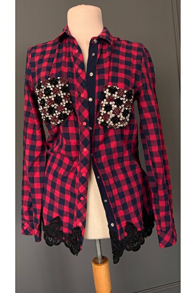 Kübra Tekin Boncuk İşlemeli Özel Tasarım Gömlek