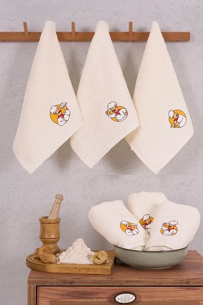 Comfort Home 30X50 cm 3-Piece Soft Hand Towel - Kitchen Towel Set, High Absorption, Stylish Modern Design