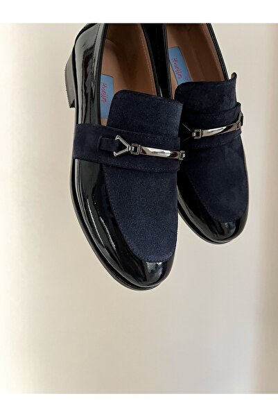 Diseno Huella Noche - Lacivert Loafer Ayakkabı