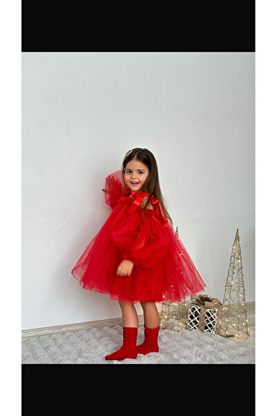 Kokosh kidss طقم فستان عيد الميلاد للفتيات باللون الأحمر