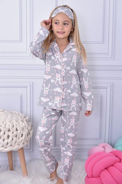 Minik Dolap Σετ πιτζάμες για κορίτσια με μακριά αυτιά με σχέδιο κουνελιού