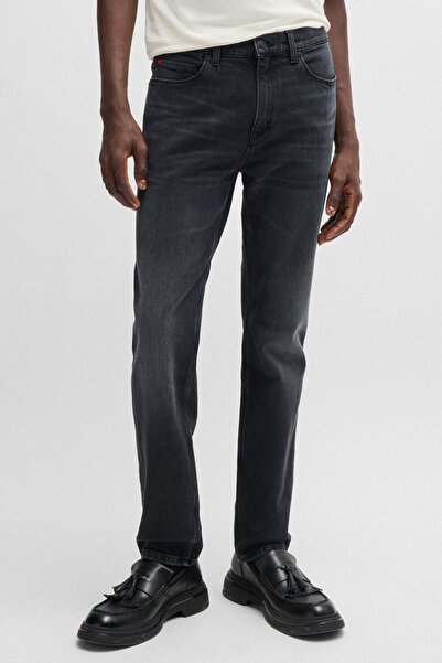 HUGO Men's Regular Fit Normal Leg Denim Black Jeans 50522162 -007