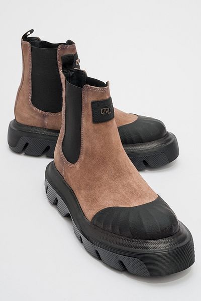 MARCOMEN Men's Chelsea Boots with Thick Soles - Real Leather, Mc 20322, Mink