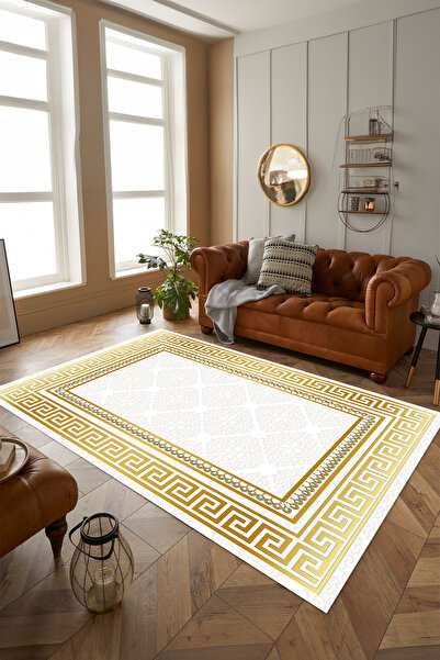 Viyana Home Dijital Kaymaz Taban Yıkanabilir Çerçeveli Detaylı Modern Yolluk ...