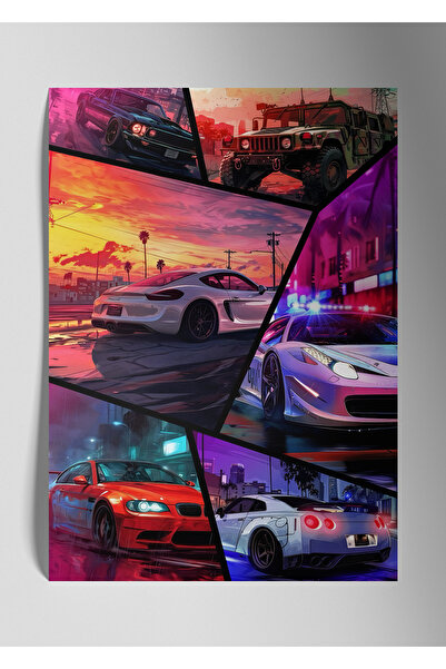 DekorHane Stil automobila GTA izdanje - Metalna slika postera