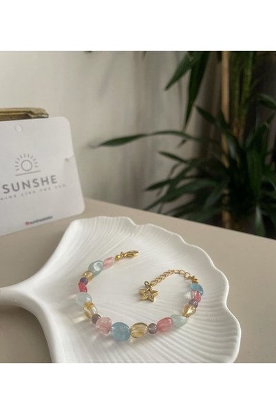 Sunshe Atelier Staria Natural Stone Design Bracelet (with Steel Apparatus) (Love-Self-Esteem-Money-Communication)