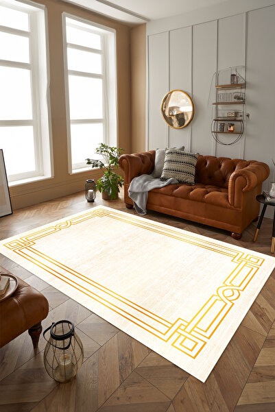 Viyana Home Dijital Kaymaz Taban Yıkanabilir Çerçeveli Sade Desen Yolluk Mutf...