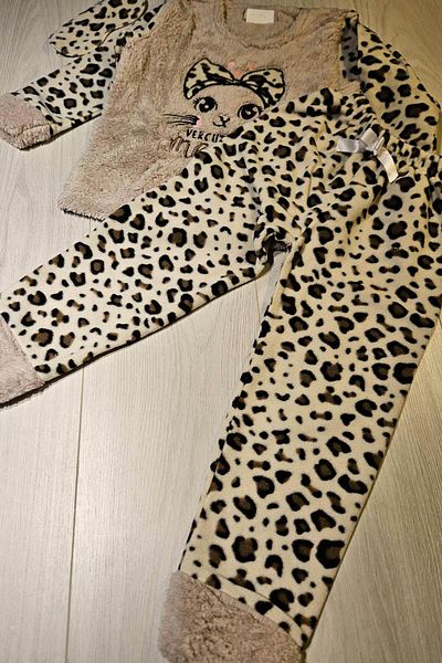 peki baby&kids 5 Προσθήκη 4 Πληρώστε Winter Girl Fleece Welsoft Leopard Σετ Πιτζάμες Φόρμα κάτω Κορυφή Δώρο 16570