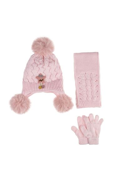 Kitti 1-4 Years Girl Beret Scarf Gloves Set
