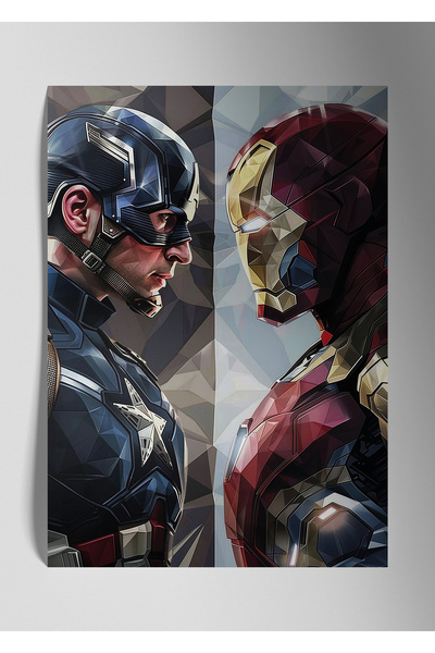 DekorHane Războiul civil Captain America Iron Man Marvel - Pictură poster met...