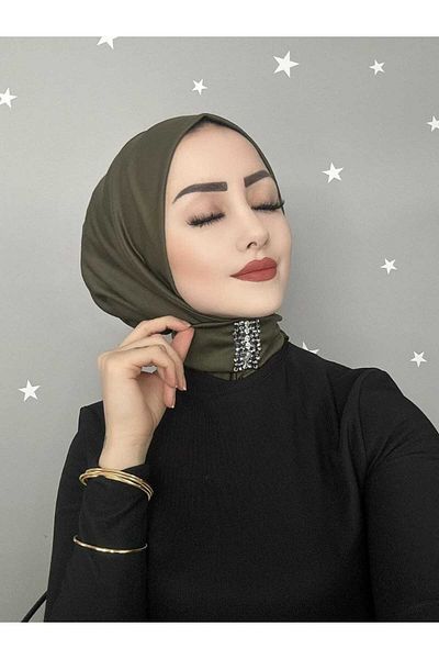 OykumBone Χακί Πέτρα Snap Back Tie Hijab Bonnet