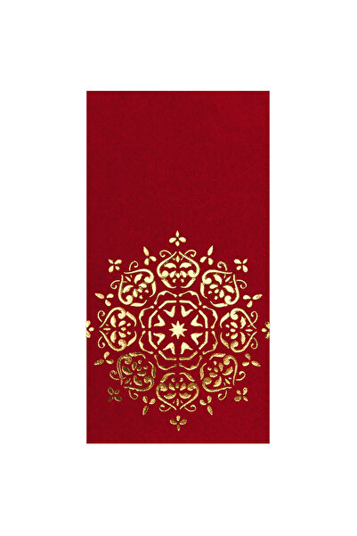 Story منديل ورقي منقوش باللون الذهبي العنابي مقاس 40 × 40 سم مكون من 16 منديلًا