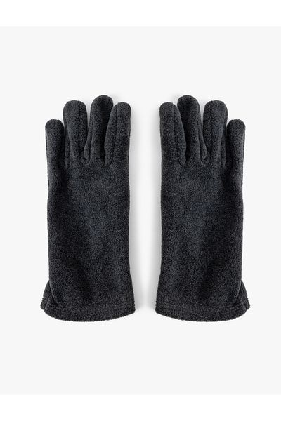 Koton Fleece Gloves Cuffs Rubber Detailed