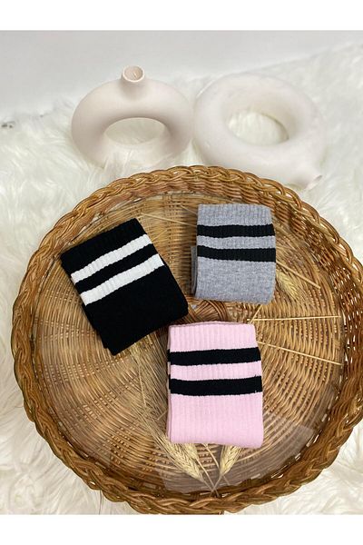 ALYA 3 Pack Unisex Line College Socks