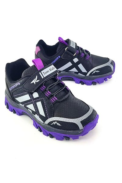 Bİ AYAKKABI Daily Black Color Lightweight, Comfortable Non-Slip Sole Outdoor Girl's Sports Shoes