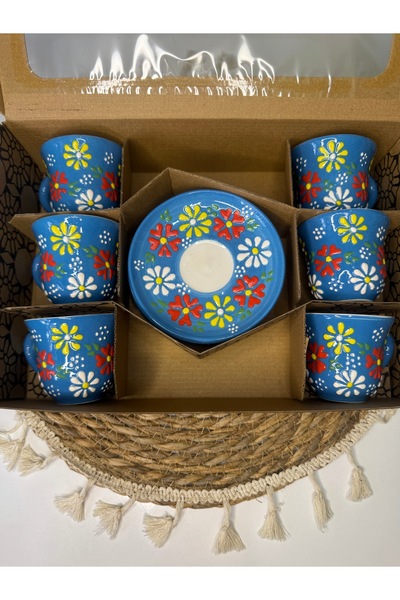 shop Daisy El Yapımı Seramik Fincan Takımı 6 Kişilik - 12 Parça