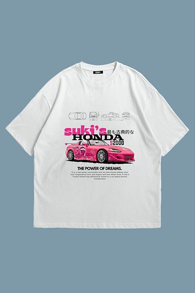 Grove Fashion Tricou oversize unisex cu imprimeu Suki's Honda