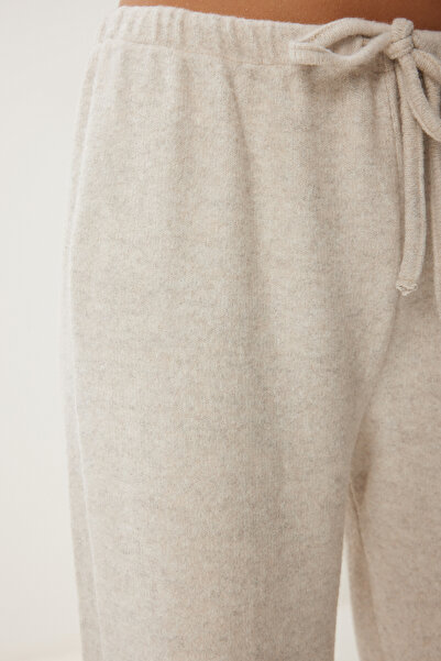 Lovelyİstanbul Yumoş Bol Örme Pantolon BEJ LUB0063