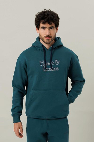Escetic Green Fleece Comfortable Fit Thick Winter Men's Tracksuit Set A3138