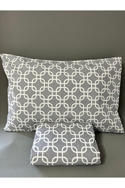 mihriban طقم غطاء لحاف بنمط سلسلة مفردة رمادي (بدون ملاءة)