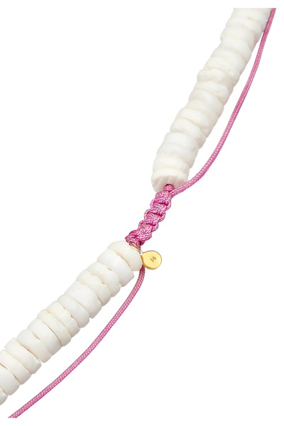 ELLI Dámský náhrdelník s korálky Surferstyle s korálky Heishi ze sterlingového stříbra 925, pozlacený