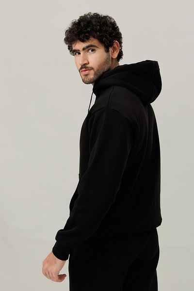 Escetic Black Fleece Comfortable Fit Thick Winter Men's Tracksuit Set A3138