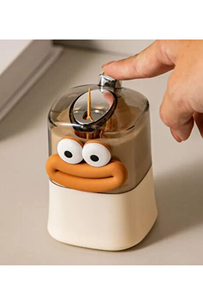 MOJE MORE Otomatik Bas-Bırak Kürdanlık, Koca Ağızlı Pörtlek Gözlü Sevimli Kürdan Kutusu