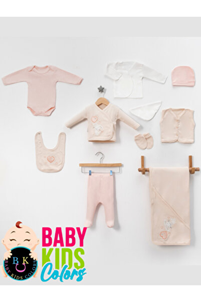 baby kids colors Luxury Rabbit Embroidered Newborn Hospital Discharge 10-Piece Bodysuit Set (Boxed)