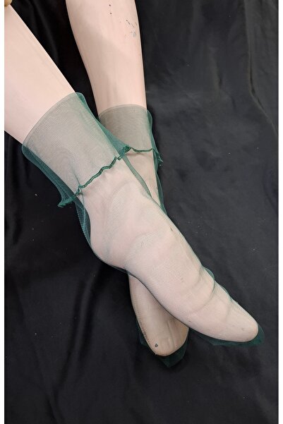 es moda shop Салса къси тюлени чорапи със сълзички, смарагдово зелени