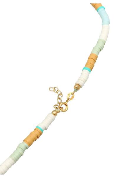 ELLI Dámský náhrdelník Surfer Heishi Beads s perlami ve tvaru mušle ze sterlingového stříbra 925