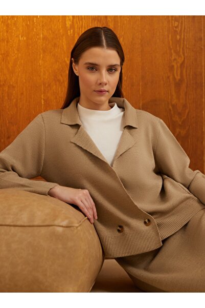 Benin Beige Benin Knitwear Skirt and Jacket Set