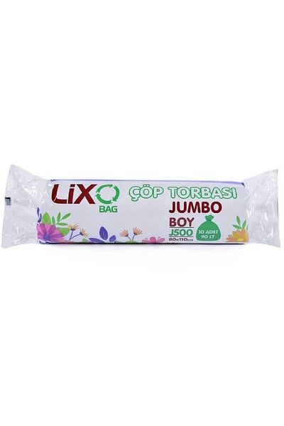 Eng J-500 Jumbo Size Garbage Bag - 80X110 Cm, 10 Rolls, Black