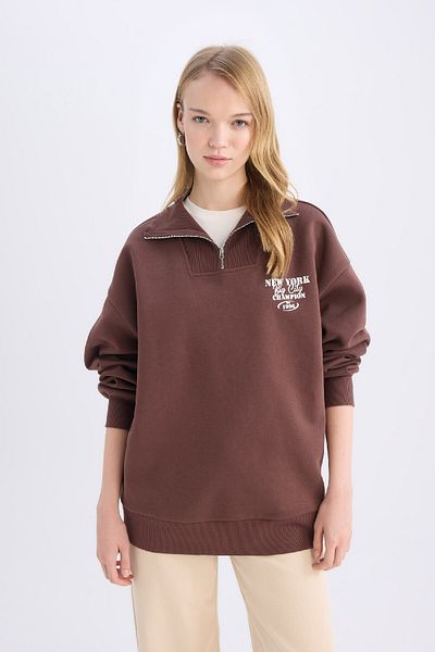 DeFacto Cool Oversize Wide Fit Basic Plain суичър E2433Ax24Wn