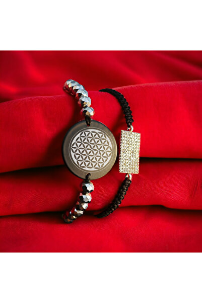 i stil Yaşam Çiçeği Mührü Süleyman sembolünün sonsuz enerjisi + taşlı örme bi...